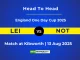LEI vs NOT Player Battle & Head to Head Team Stats - England One Day Cup 2025