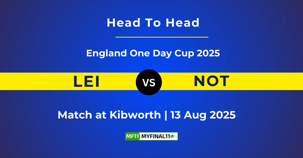 LEI vs NOT Player Battle & Head to Head Team Stats - England One D...