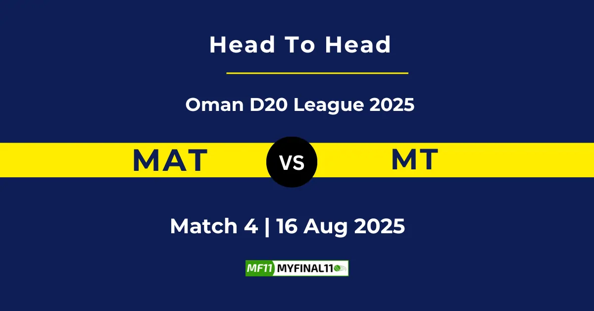 MAT vs MT Player Battle & Head to Head Team Stats - Oman D20 Leagu...