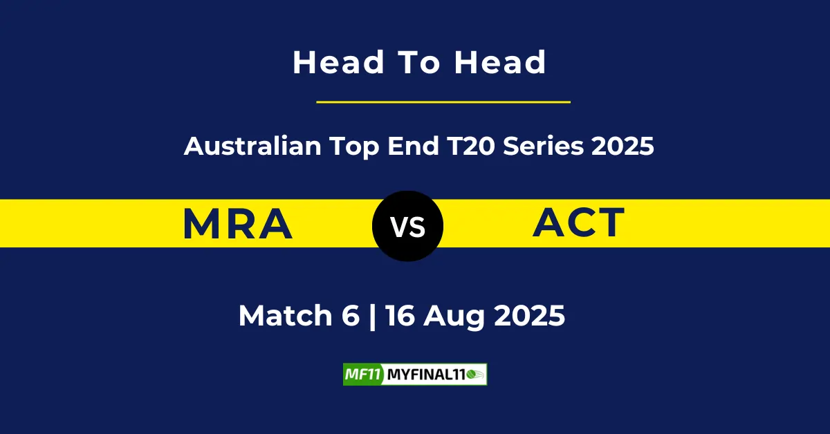 MRA vs ACT Player Battle & Head to Head Team Stats - Australian To...