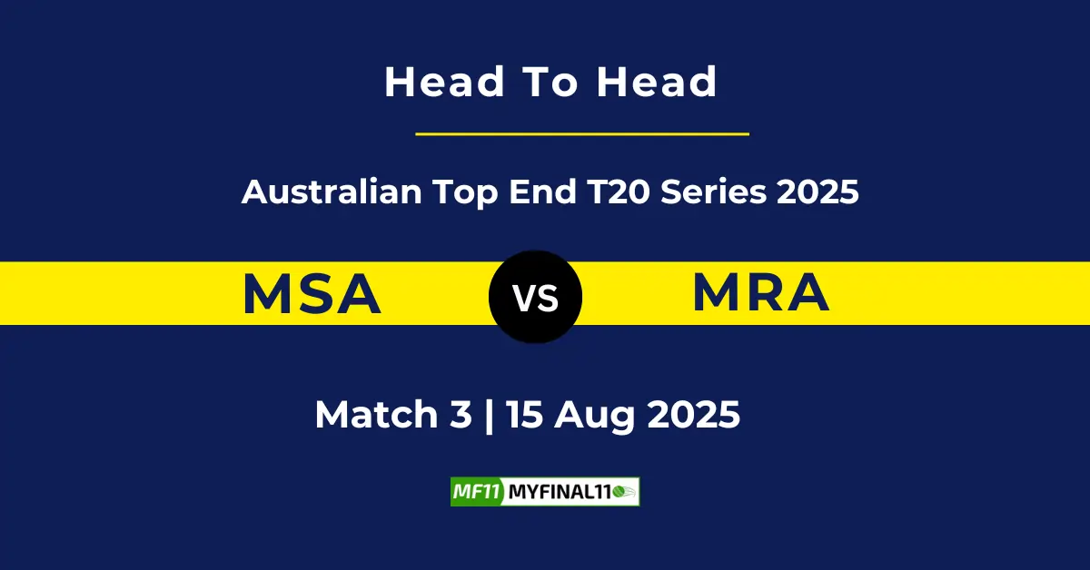 MSA vs MRA Player Battle & Head to Head Team Stats - Australian To...