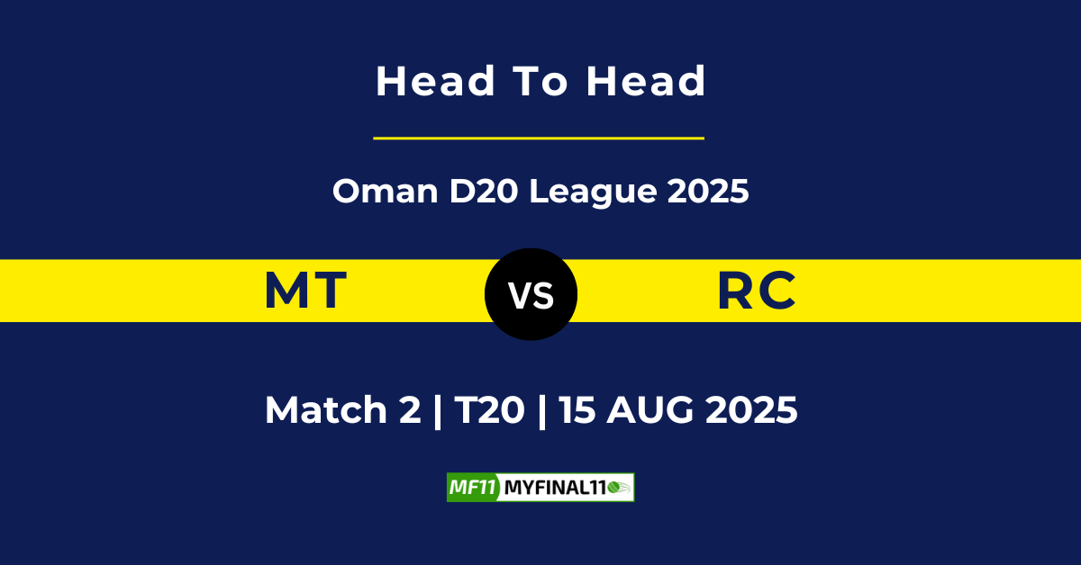 MT vs RC Player Battle & Head to Head Team Stats - Oman D20 League...