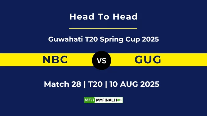 NBC VS GUG Player Battle, Head to Head Guwahati T20 Spring Cup 2025