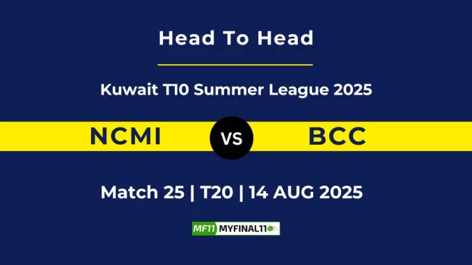 NCMI vs BCC Player Battle, Head to Head Kuwait T10 Summer League 2025