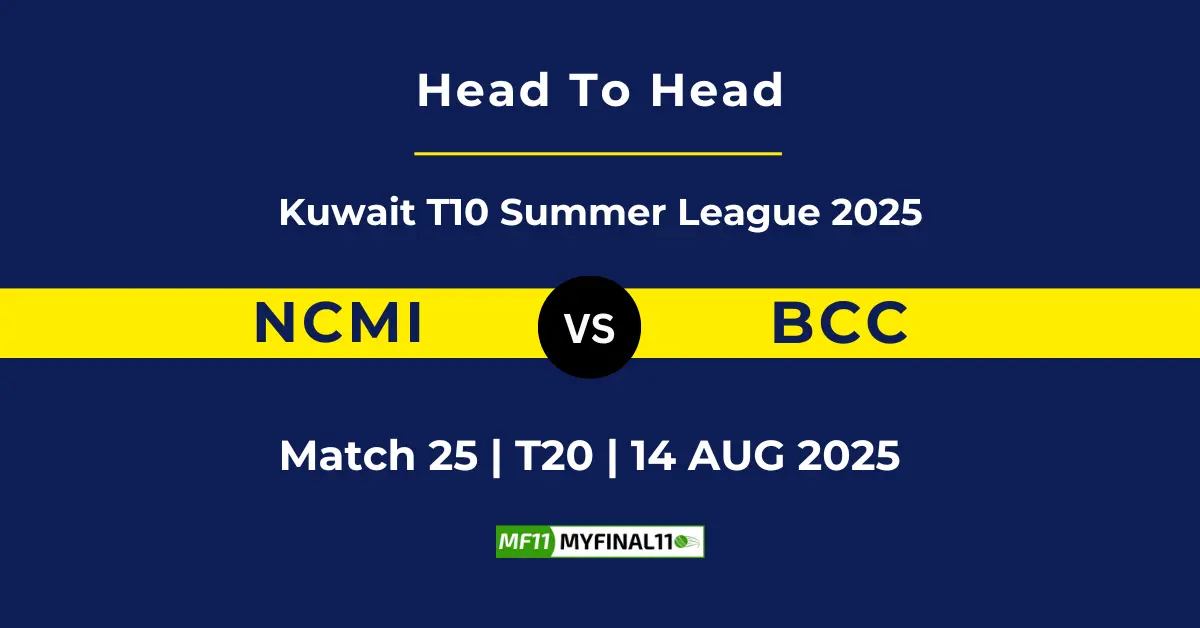 NCMI vs BCC Player Battle & Head to Head Team Stats - Kuwait T10 S...