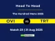 OVI vs TRT Player Battle, Head to Head The Hundred Mens 2025