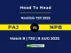 PAJ vs NPB Player Battle, Head to Head Namibia T20 2025