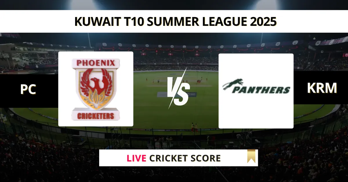 PC vs KRM Live Score: Scorecard, Ball by Ball Commentary - Match 8, KC...