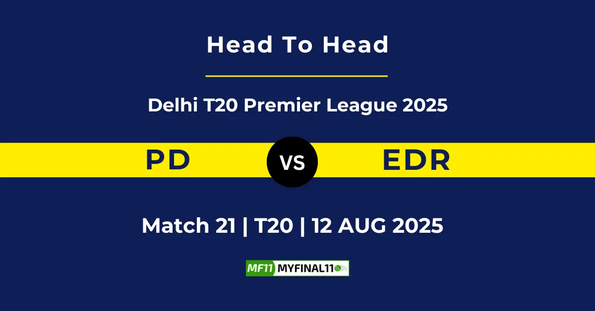 PD vs EDR Player Battle & Head to Head Team Stats - Delhi T20 Prem...