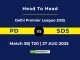 PD vs SDS Player Battle, Head to Head Delhi Premier League 2025