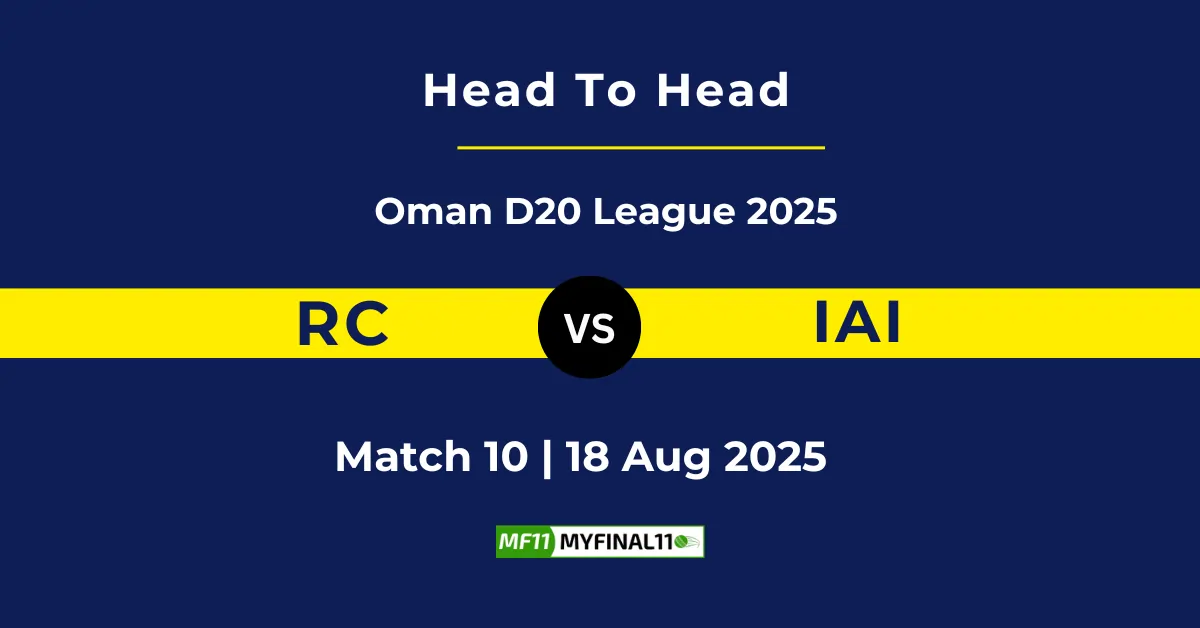 RC vs IAI Player Battle & Head to Head Team Stats - Oman D20 League 20...
