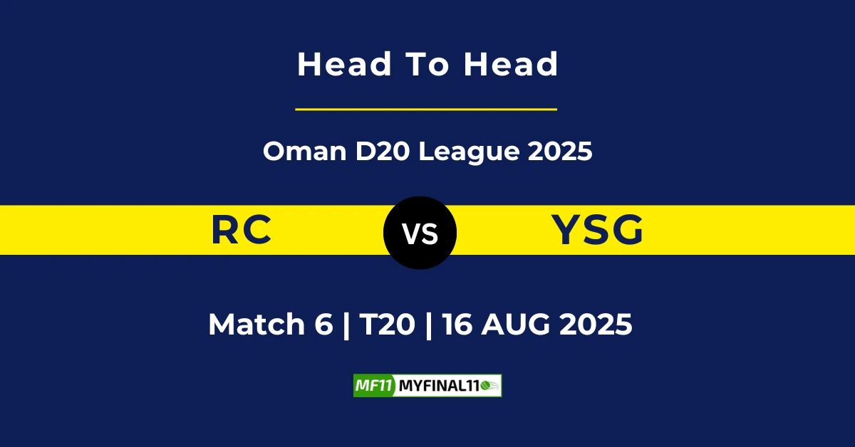 RC vs YSG Player Battle & Head to Head Team Stats - Oman D20 Leagu...