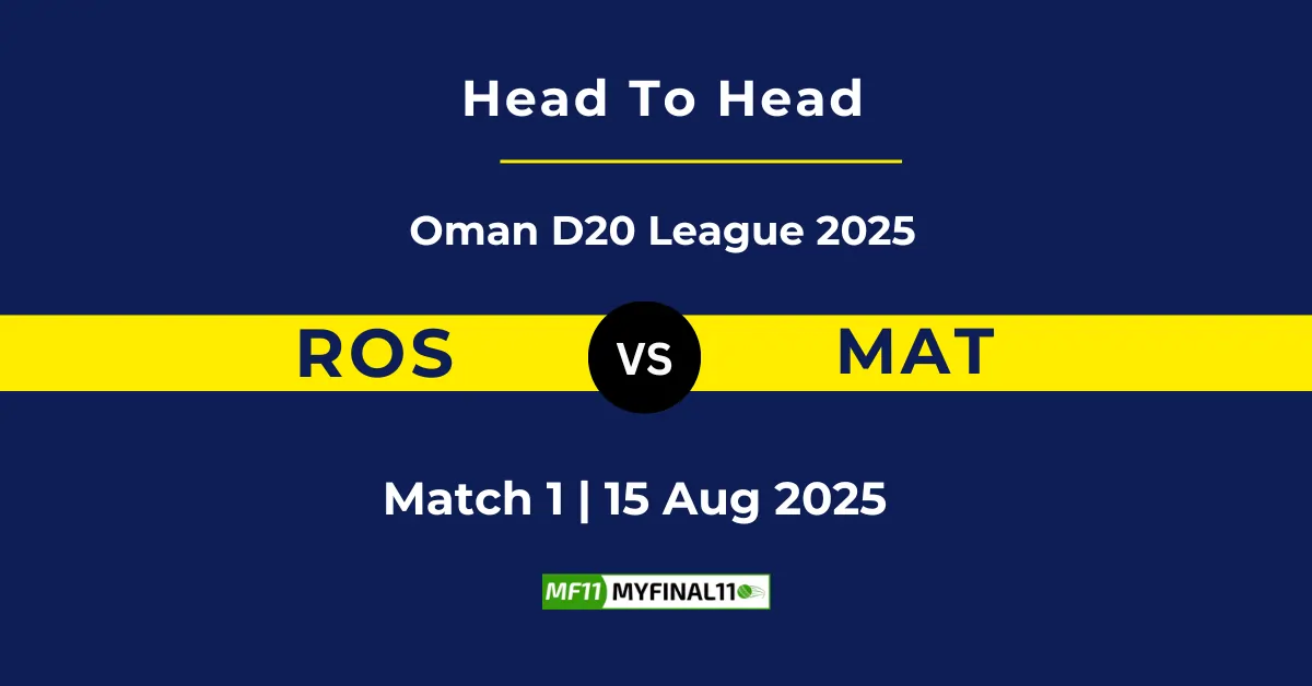 ROS vs MAT Player Battle & Head to Head Team Stats - Oman D20 Leag...
