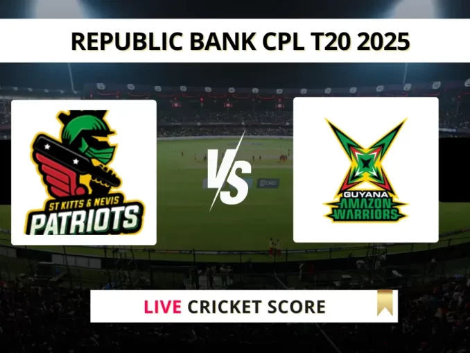 SKN vs GUY Live Score: Scorecard, Ball by Ball Commentary - Match 2, Republic Bank CPL T20 2025