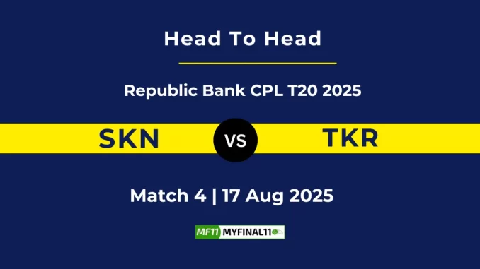 SKN vs TKR Player Battle, Head to Head Republic Bank CPL T20 2025