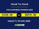 SOB-W VS BPH-W Player Battle, Head to Head THE HUNDRED WOMEN 2025