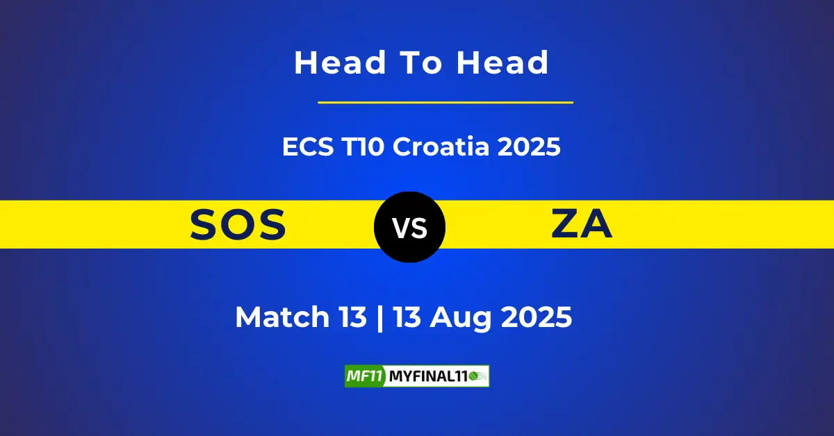 SOS vs ZA Player Battle & Head to Head Team Stats - ECS T10 Croati...