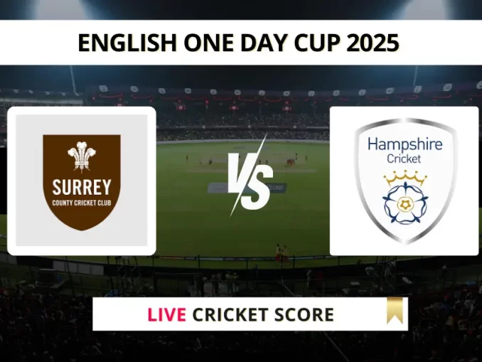 SUR vs HAM Live Cricket Score English One Day Cup 2025