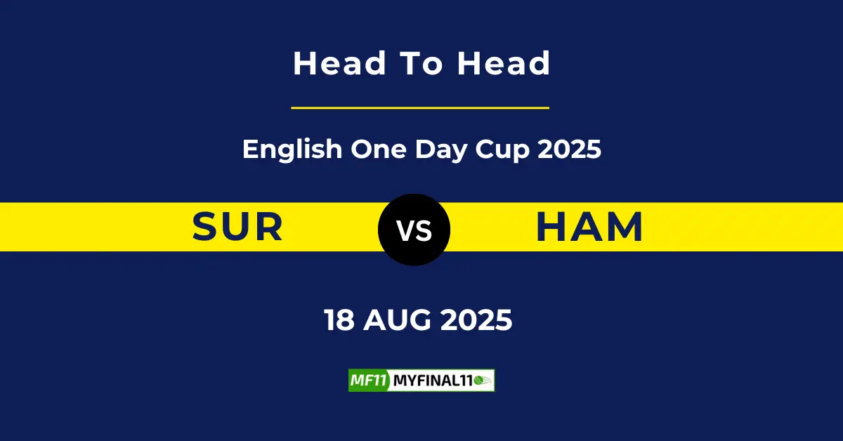 SUR vs HAM Player Battle & Head to Head Team Stats - English One D...