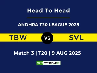 TBW VS SVL Player Battle, Head to Head ANDHRA T20 LEAGUE 2025