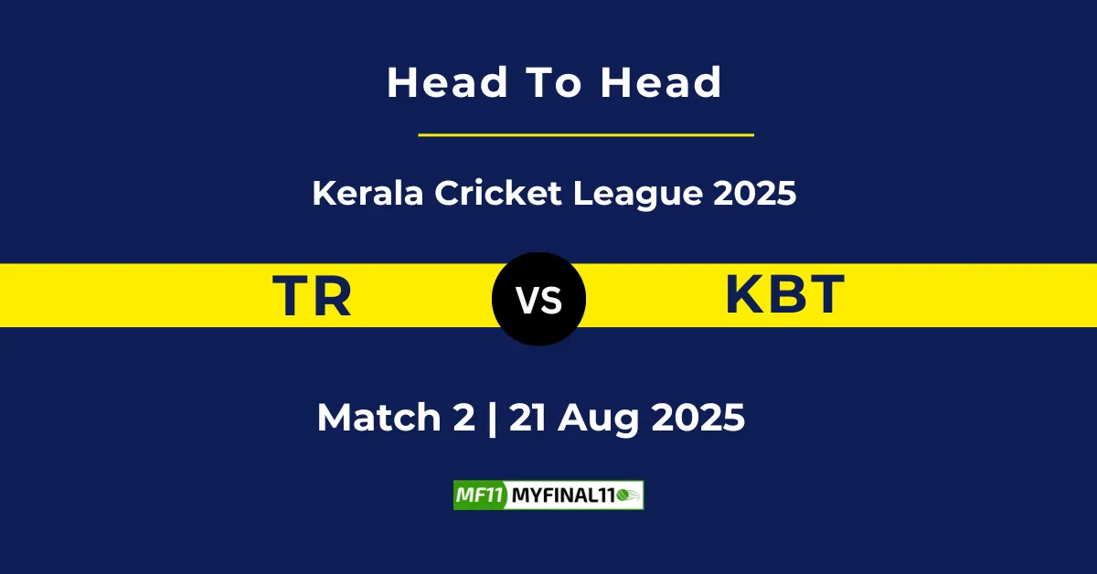 TR vs KBT Player Battle & Head to Head Team Stats - Kerala Cricket Lea...
