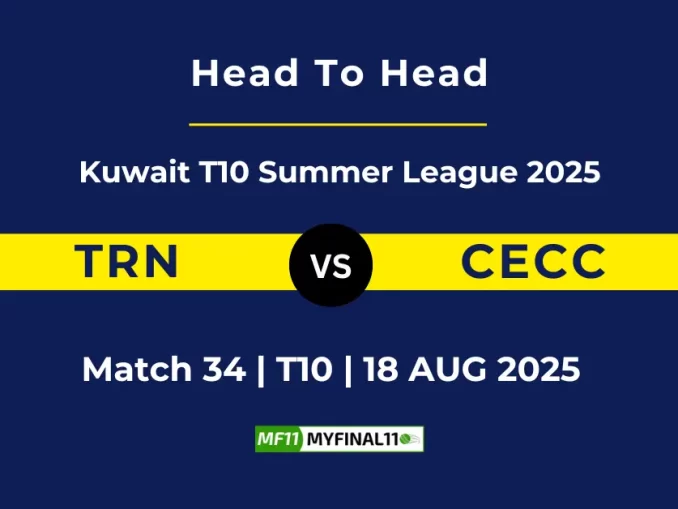 TRN vs CECC Player Battle, Head to Head Kuwait T10 Summer League 2025