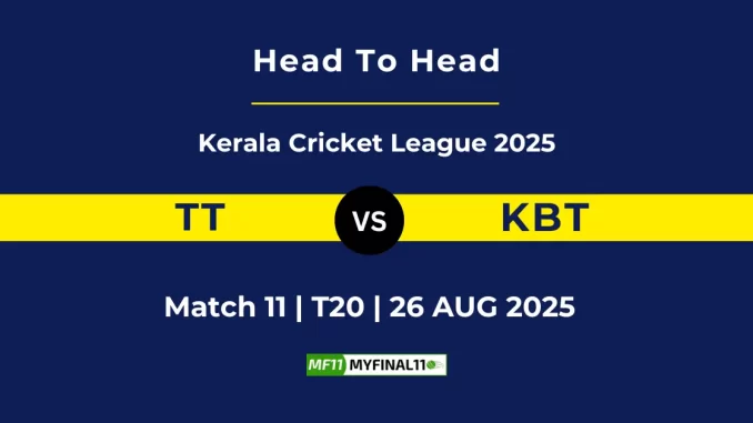 TT vs KBT Player Battle, Head to Head Kerala Cricket League 2025
