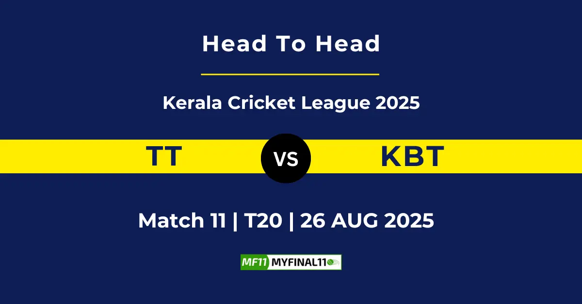TT vs KBT Player Battle & Head to Head Team Stats - Kerala Cricket...