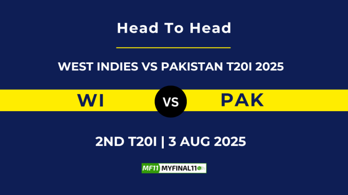 WI VS PAK Player Battle, Head to Head WEST INDIES VS PAKISTAN 2ND T20I 2025