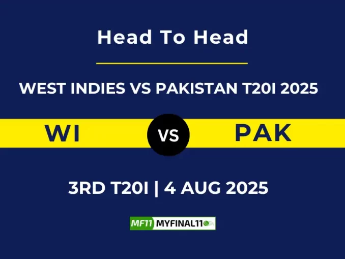 WI VS PAK 3RD T20I Player Battle, Head to Head WEST INDIES VS PAKISTAN 3RD T20I2025