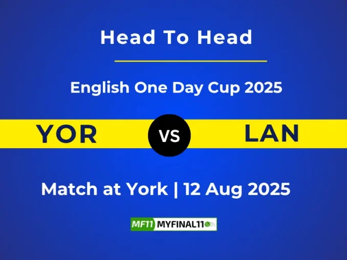 YOR vs LAN Player Battle & Head to Head Team Stats - English One Day Cup 2025