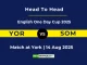 YOR vs SOM Player Battle & Head to Head Team Stats - English One Day Cup 2025
