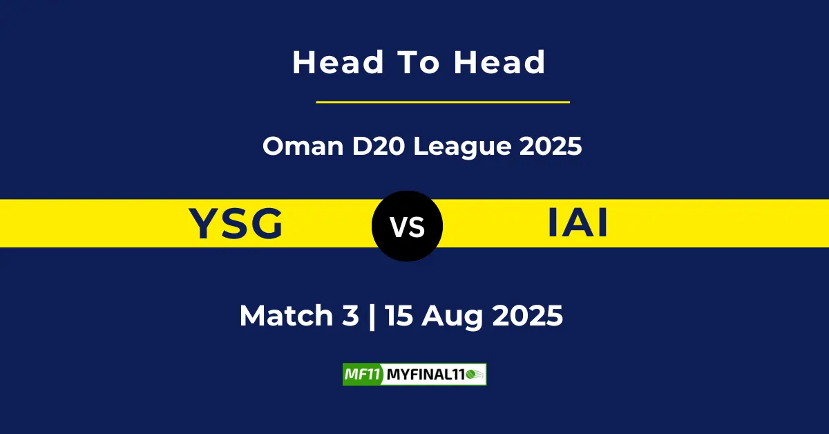 YSG vs IAI Player Battle & Head to Head Team Stats - Oman D20 League 2...
