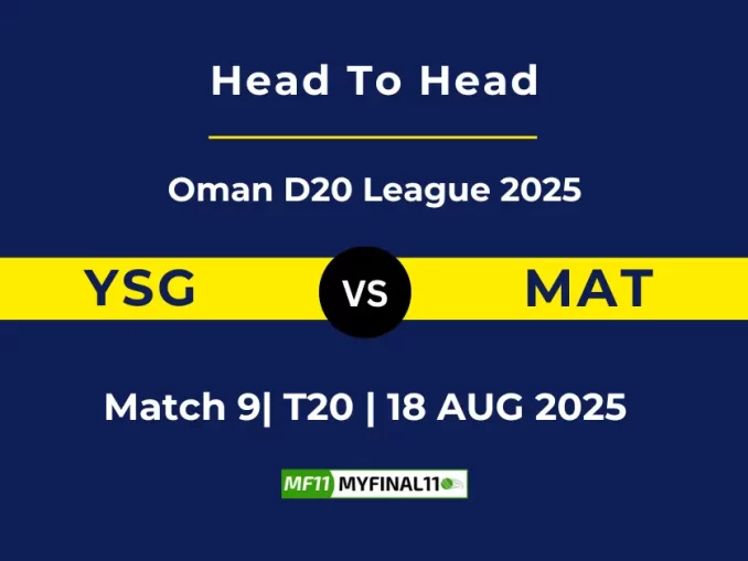 YSG vs MAT Player Battle, Head to Head Oman D20 League 2025