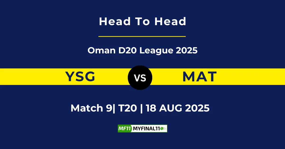 YSG vs MAT Player Battle & Head to Head Team Stats - Oman D20 Leag...