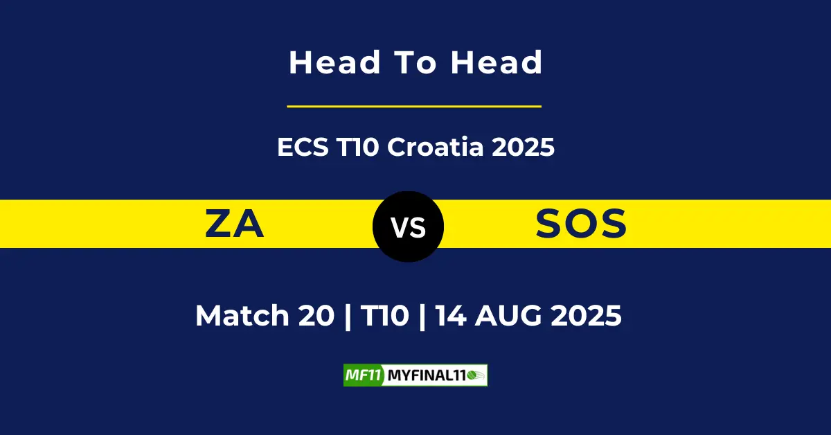 ZA vs SOS Player Battle & Head to Head Team Stats - ECS T10 Croati...