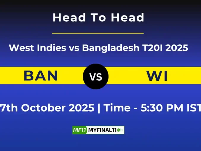 BAN vs WI T20I Player Battle & Head to Head Records