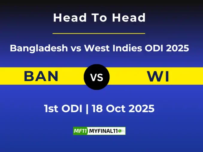 BAN vs WI 1st ODI Player Battle & Head to Head Team Stats 2025