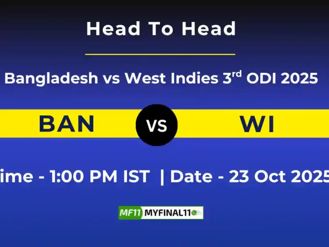 BAN vs WI 3rd ODI 2025 Player Battle & Head to Head Team Stats 2025
