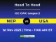 NEP vs USA ODI Head-to-Head Team Stats & Record 2025
