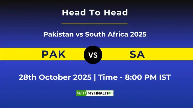 PAK vs SA T20I Head-to-Head Team Stats & Record 2025