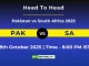 PAK vs SA T20I Head-to-Head Team Stats & Record 2025