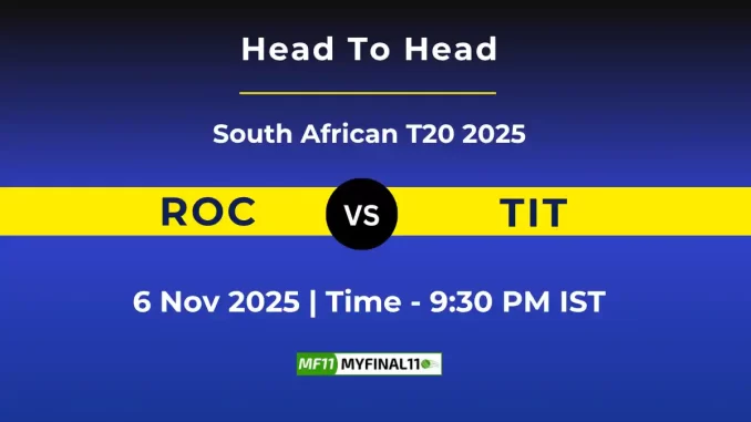 ROC vs TIT Player Battle Statistics and Team Stats CSA T20