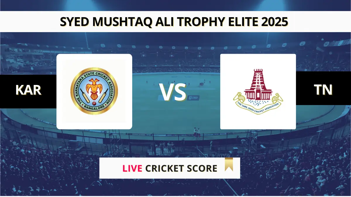 KAR vs TN Live Score: Scorecard, Ball by Ball Commentary - Group D, Sy...